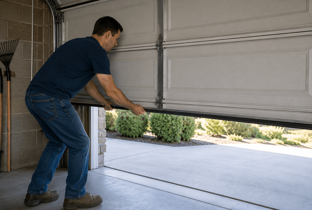 Closing a Garage Door Manually
